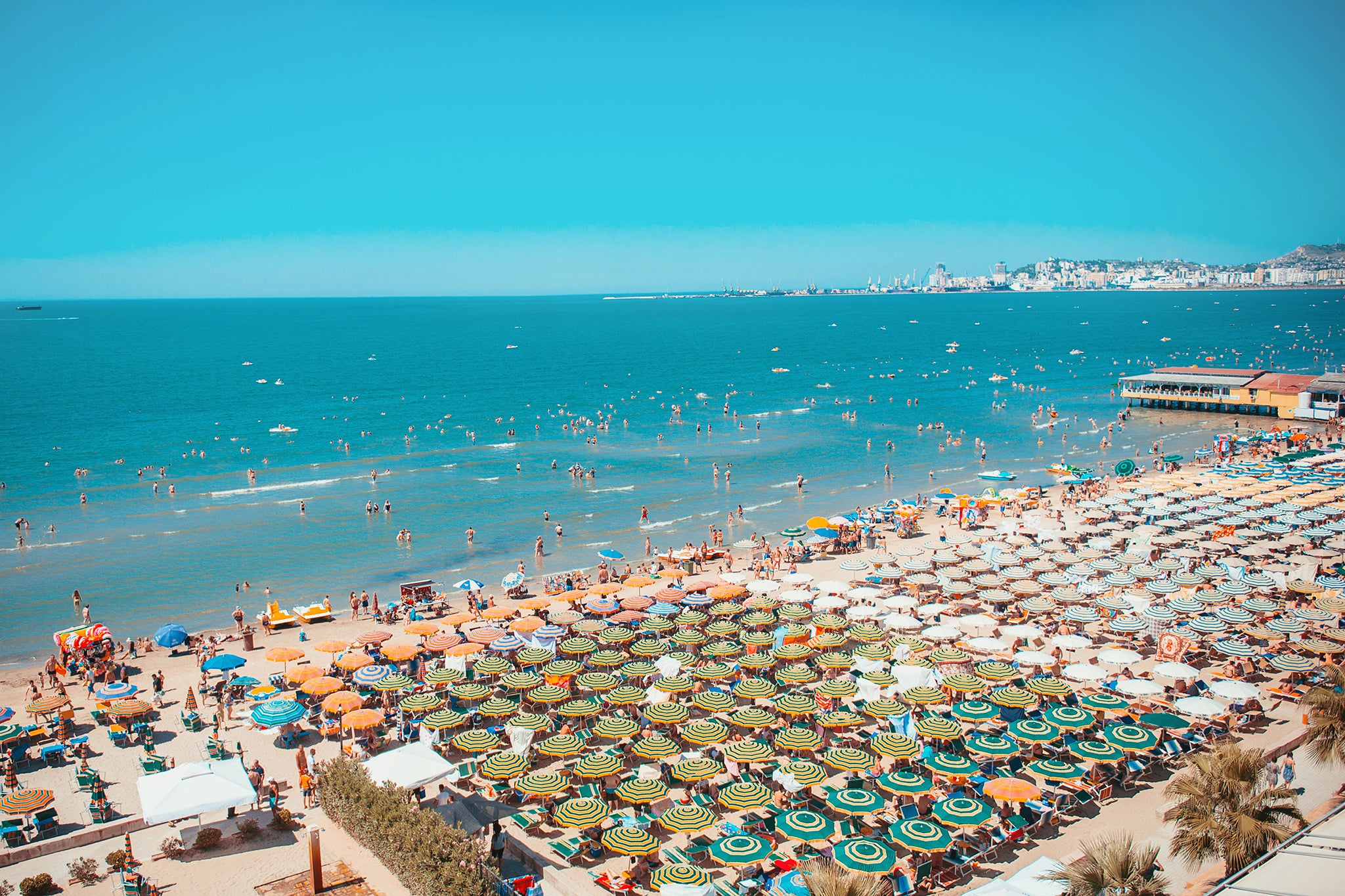 Pitch up a deckchair at this bustling port on the Adriatic coast