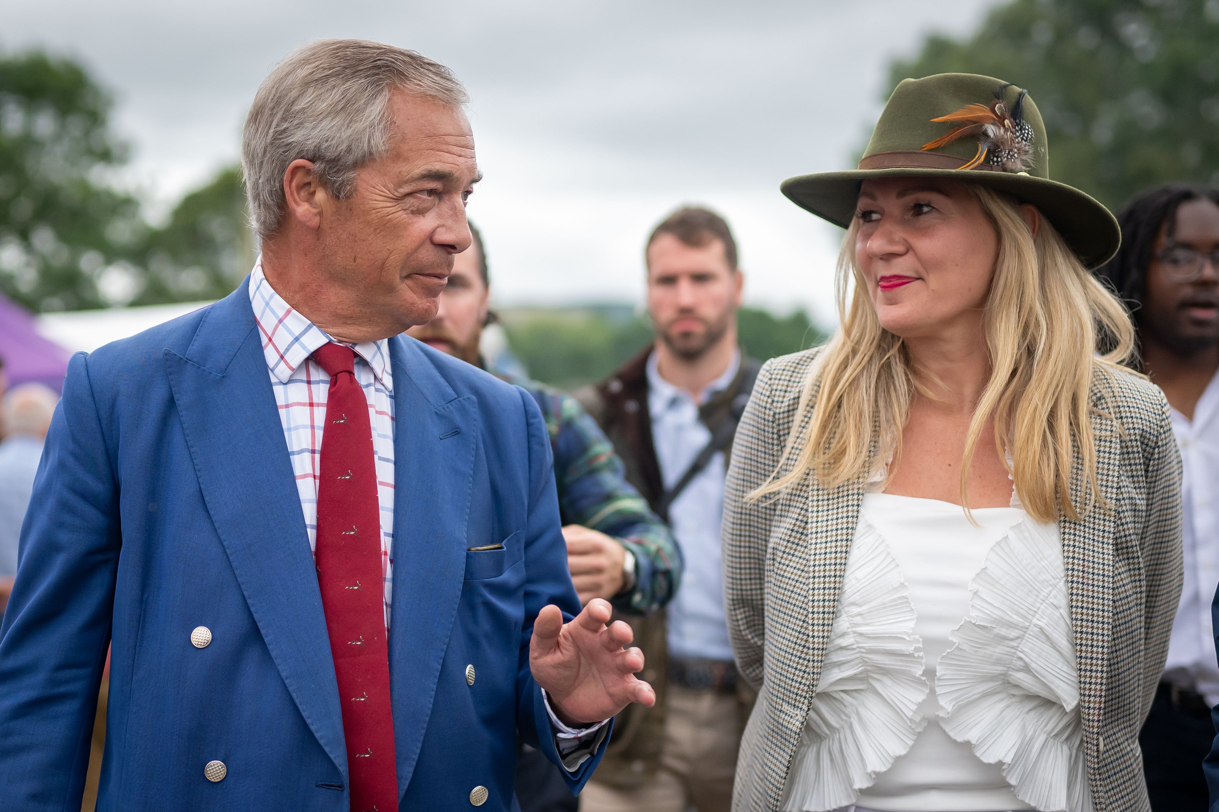 Farage and Jones attend the Royal Welsh Agricultural Show in July