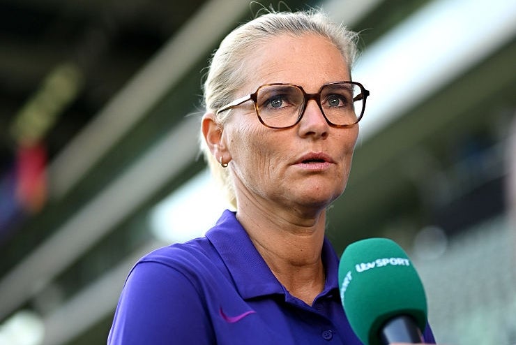 <p>England boss Sarina Wiegman on ITV</p>