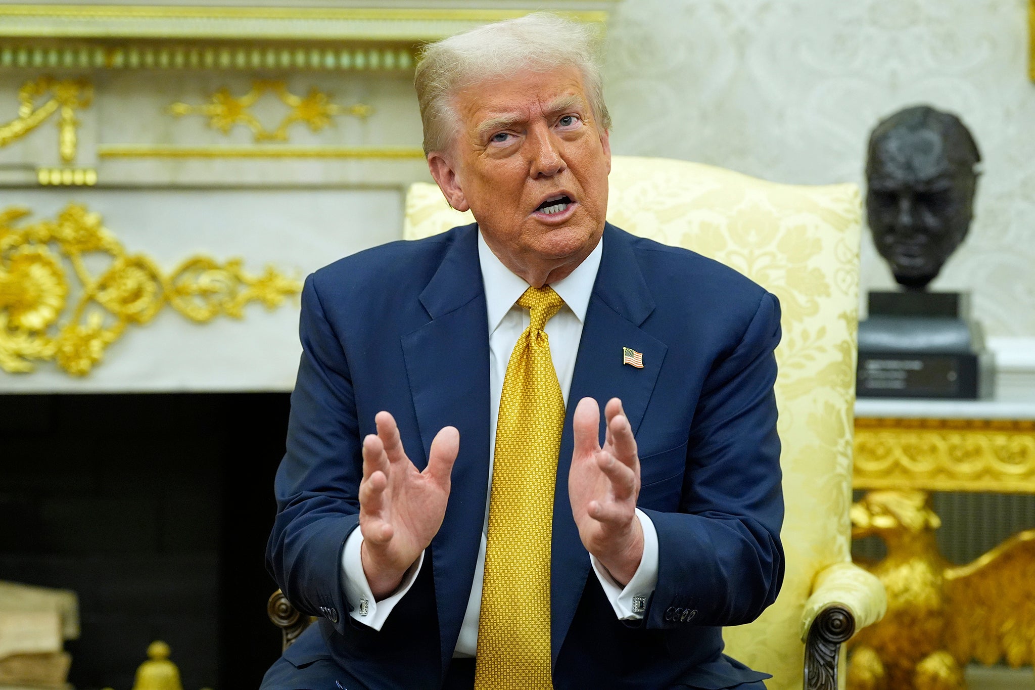 Donald Trump attacked Barack Obama falsely during a rant in the Oval Office, accusing the ex-president of launching a 'coup'