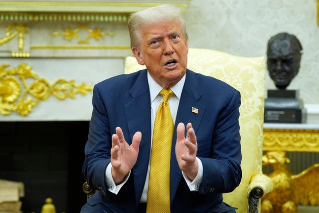 <p>Donald Trump attacked Barack Obama falsely during a rant in the Oval Office, accusing the ex-president of launching a 'coup'</p>