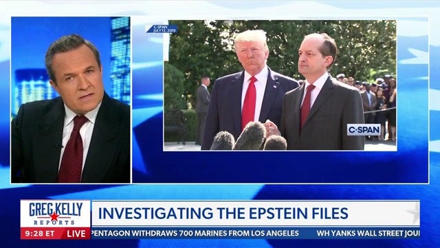 Newsmax host Greg Kelly said this week that the light prison sentence Alex Acosta negotiated for Jeffrey Epstein 