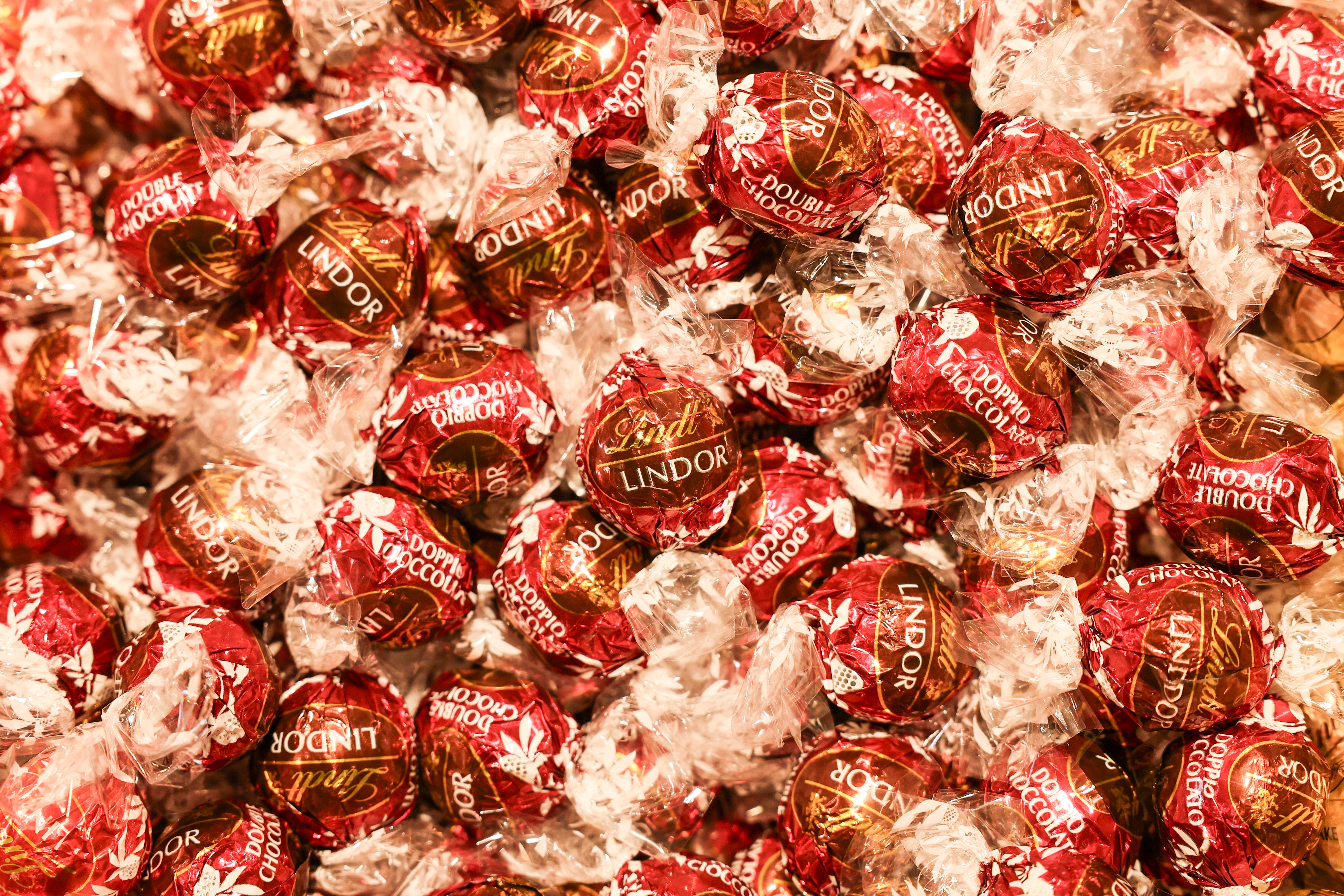Lindt Chocolates are seen in a store on April 11, 2025 in Basel, Switzerland