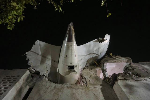 The Air India plane crashed into a medical college on June 12 (Ajit Solanki/AP)