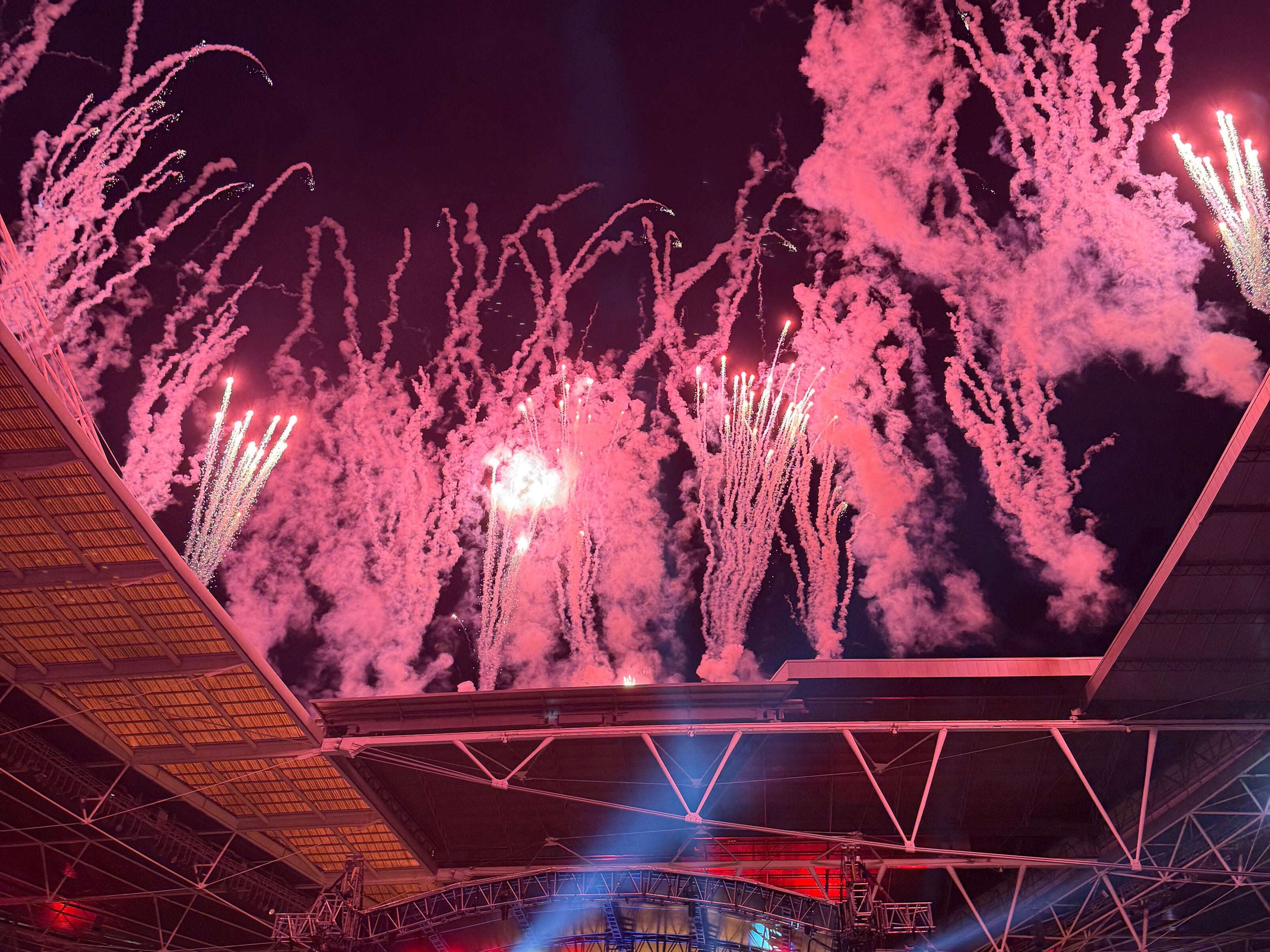 Fireworks lit up the sky above Wembley