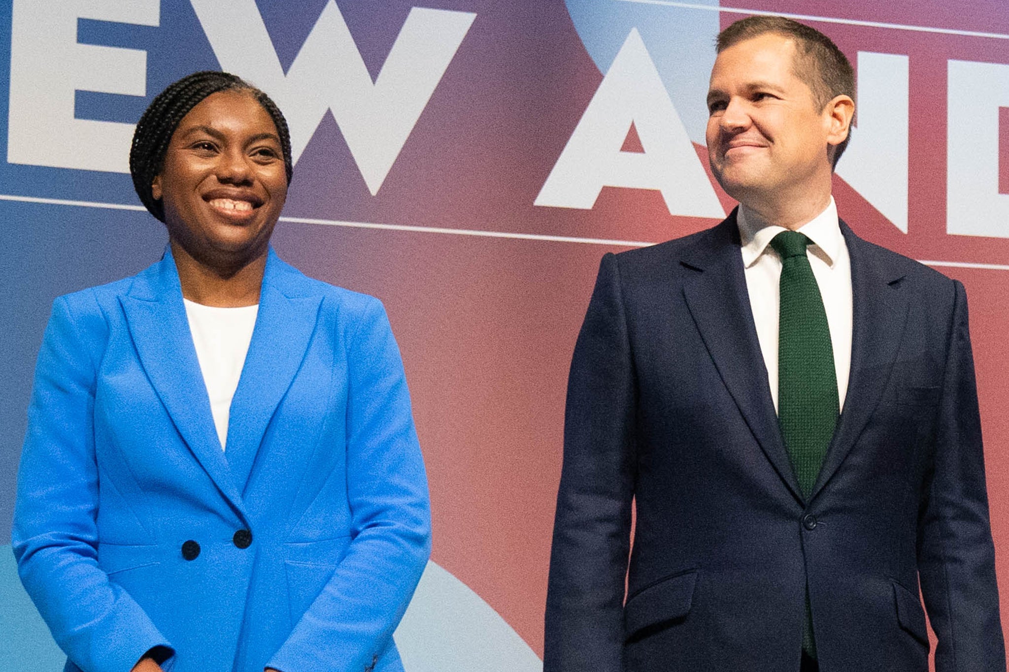 <p>Tory leader Kemi Badenoch and with her shadow justice secretary Robert Jenrick</p>
