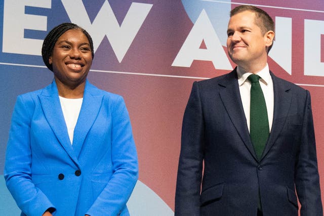 <p>Tory leader Kemi Badenoch and with her shadow justice secretary Robert Jenrick</p>