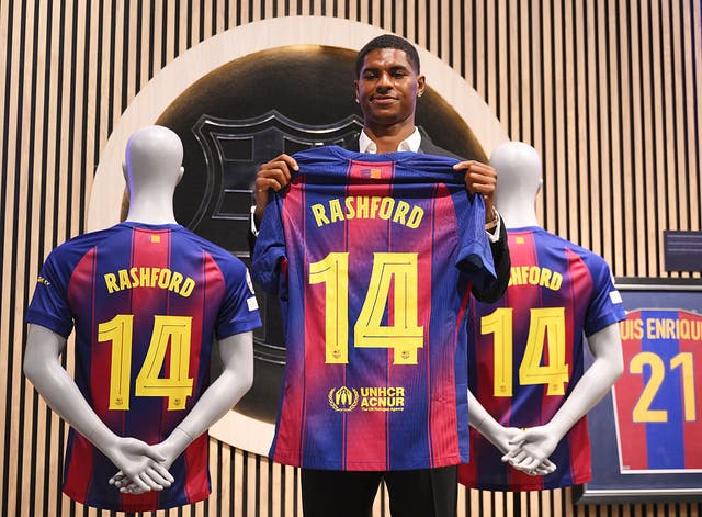 <p>Rashford has joined Barcelona on a season-long loan with an option to buy</p>