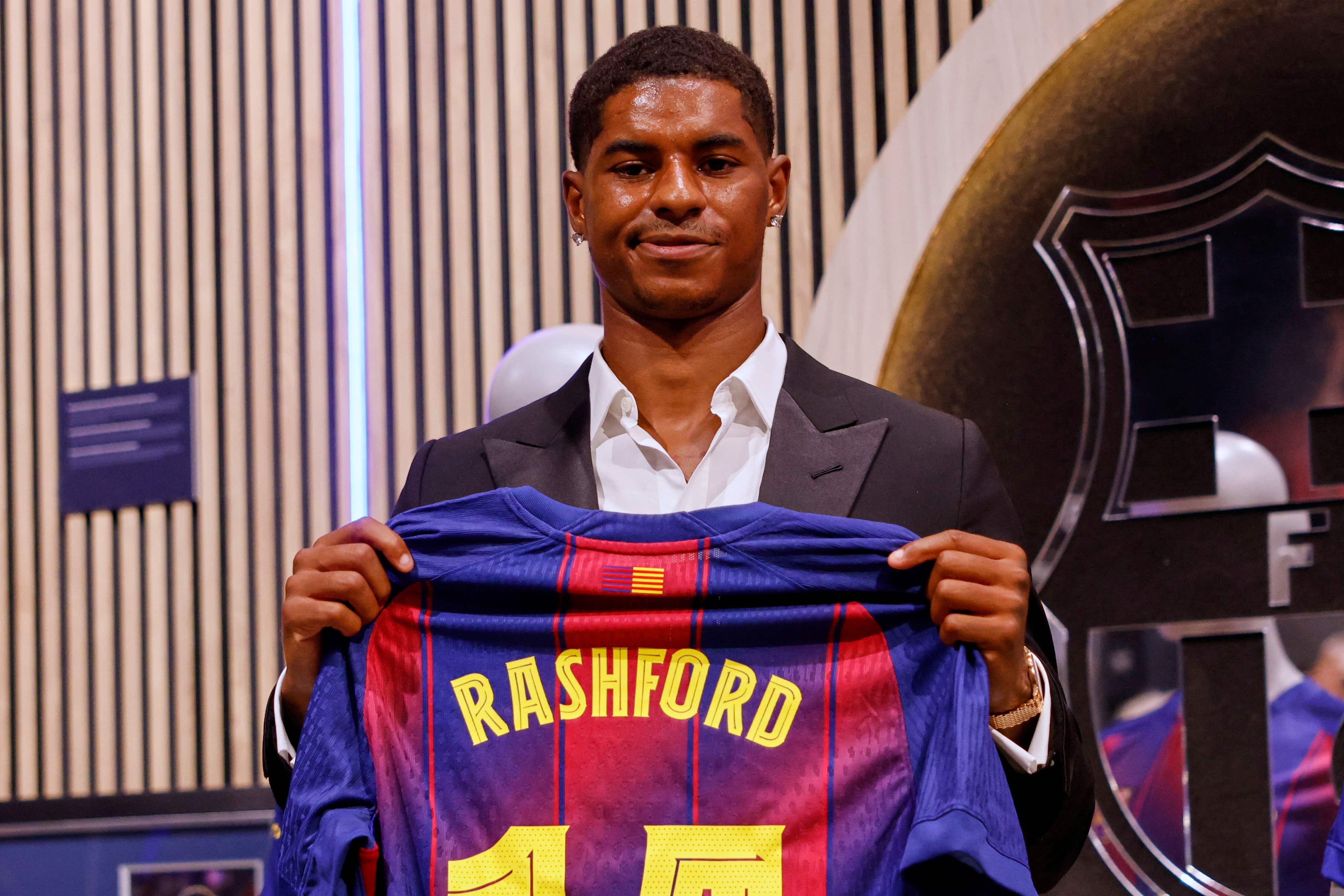 Rashford has completed his move to Barcelona (AP Photo/Joan Monfort)