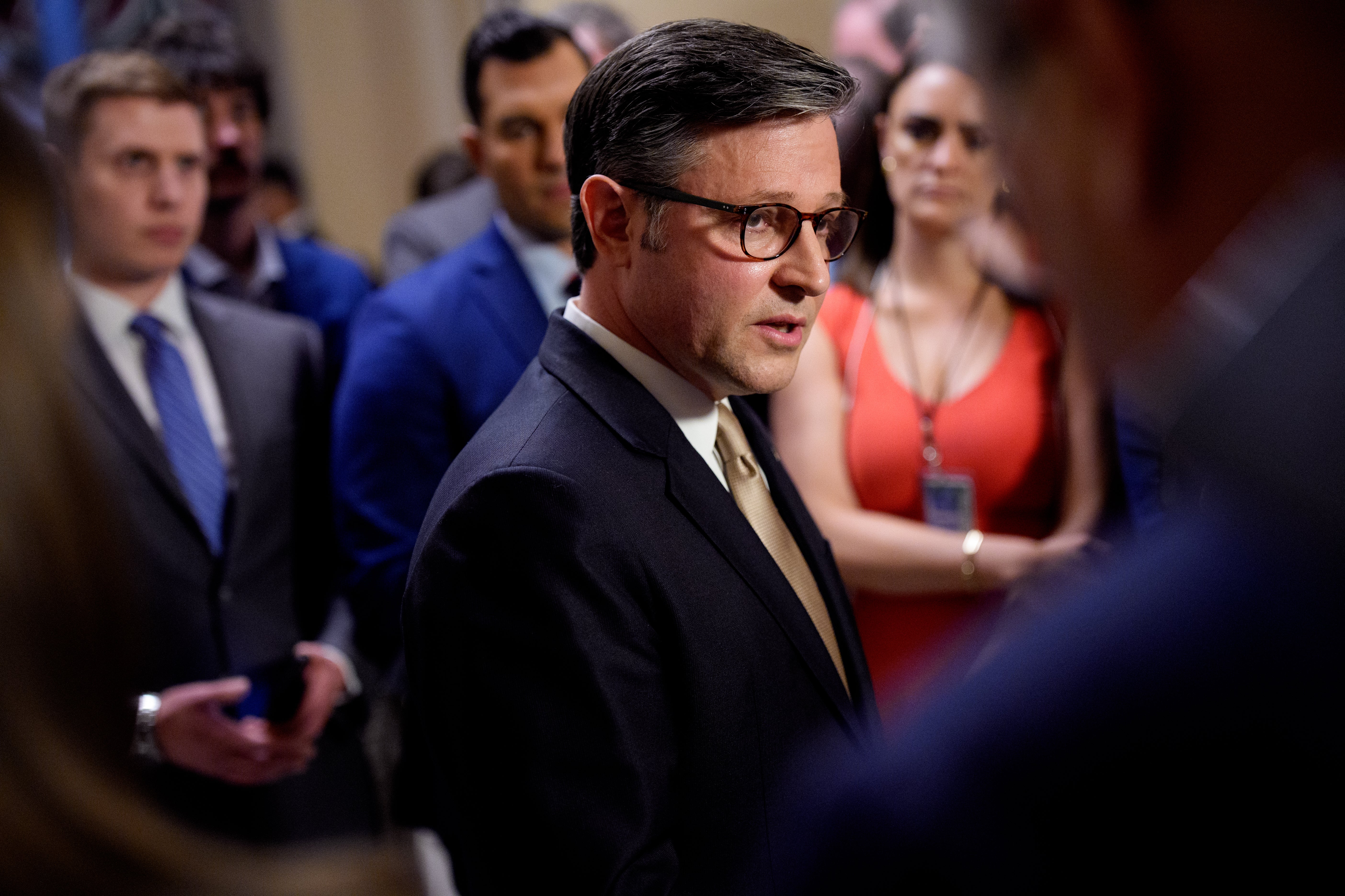 Speaker of the House Mike Johnson told reporters Wednesday he's skeptical about whether Maxwell will be truthful if she testifies before Congress