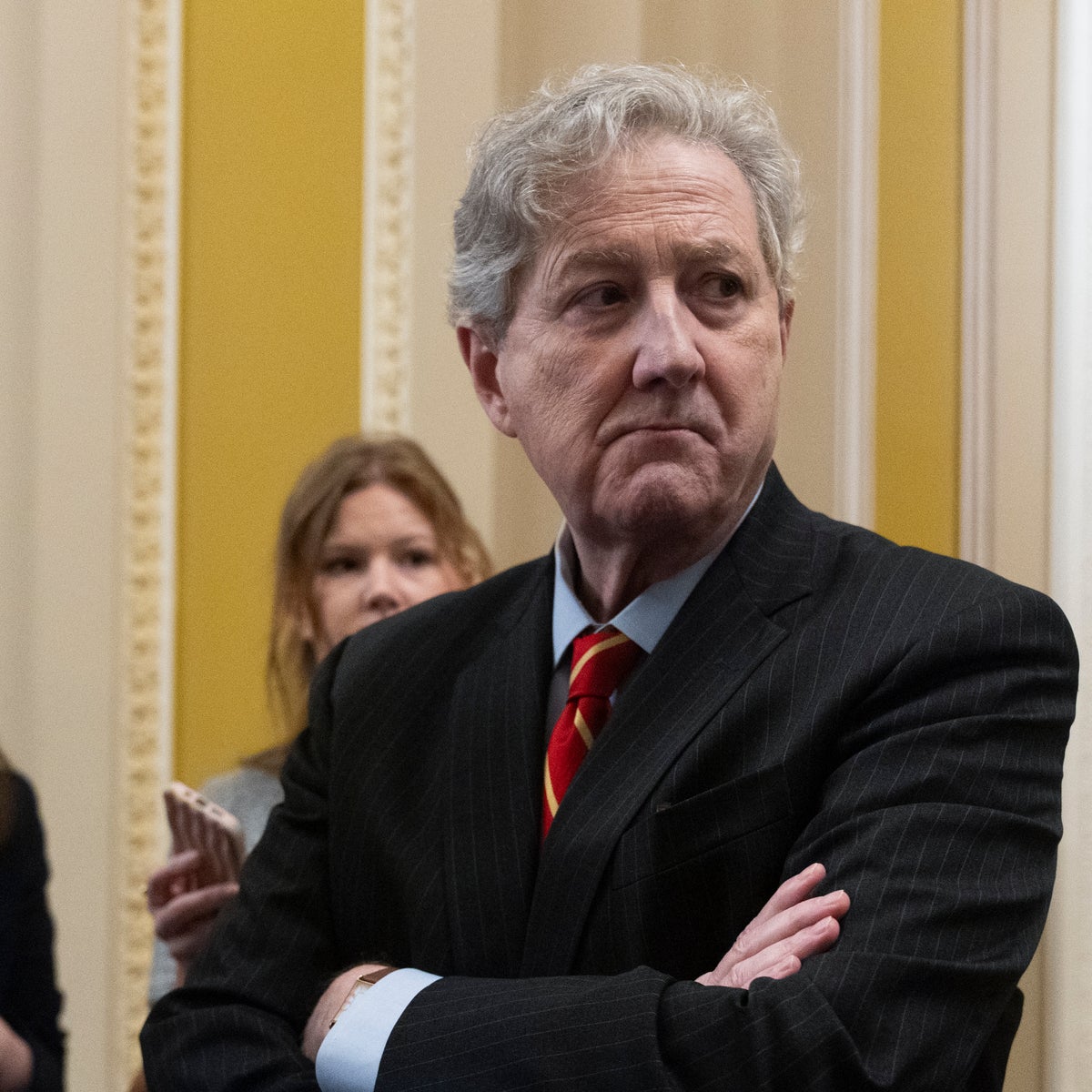 Questions swirl after GOP senator appears to freeze in TV interview - but he blames it on the ear piece | The Independent