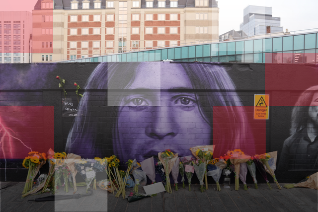 <p>Floral tributes are left by the Sabbath Wall on Navigation Street in Birmingham, following the death of Black Sabbath frontman Ozzy Osbourne aged 76</p>