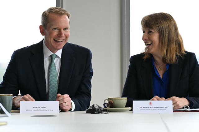 Lloyds boss Charlie Nunn has warned Rachel Reeves against raising bank taxes in her autumn Budget (Oli Scarff/PA)