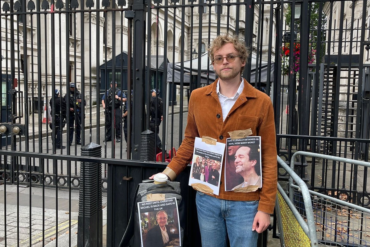 Children of Briton jailed in India for seven years without trial protest Modi’s UK visit