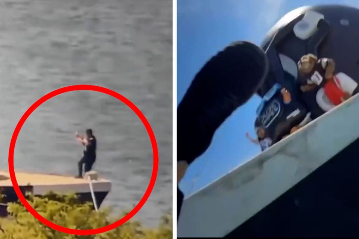 Cleveland Browns videographer falls in Lake Erie during helmet unveiling