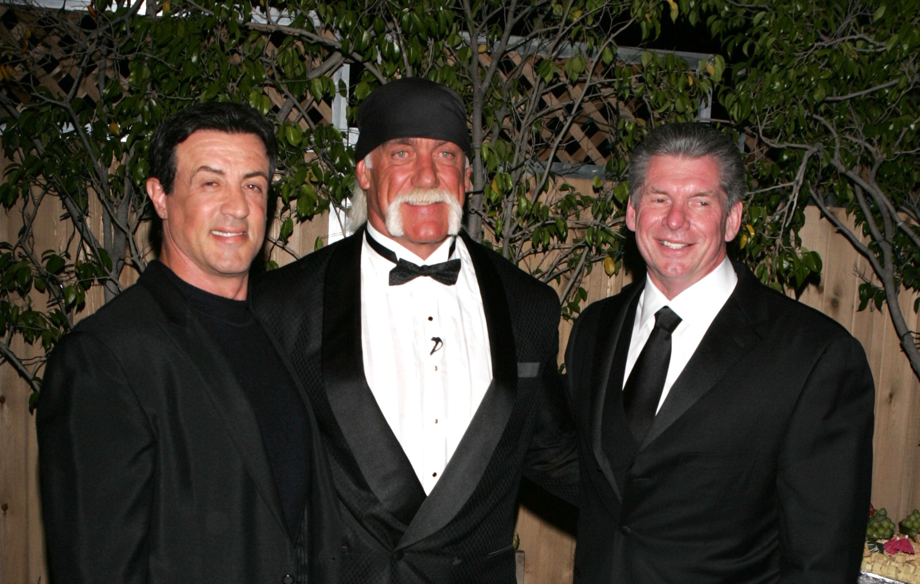 Stallone with Hogan and WWE founder Vince McMahon