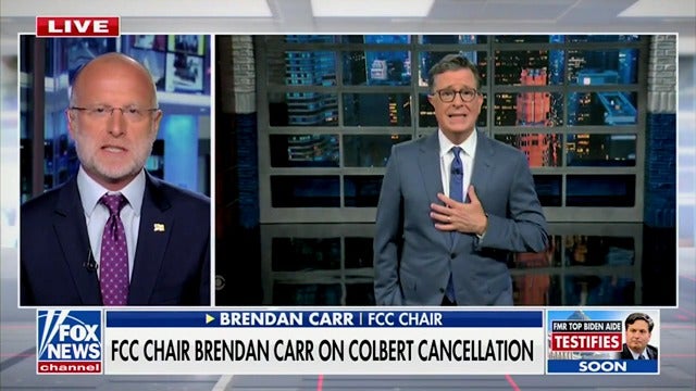 FCC Chairman Brendan Carr wouldn't give a direct answer when he was explicitly asked whether Donald Trump played a role in the cancellation of Stephen Colbert's show.
