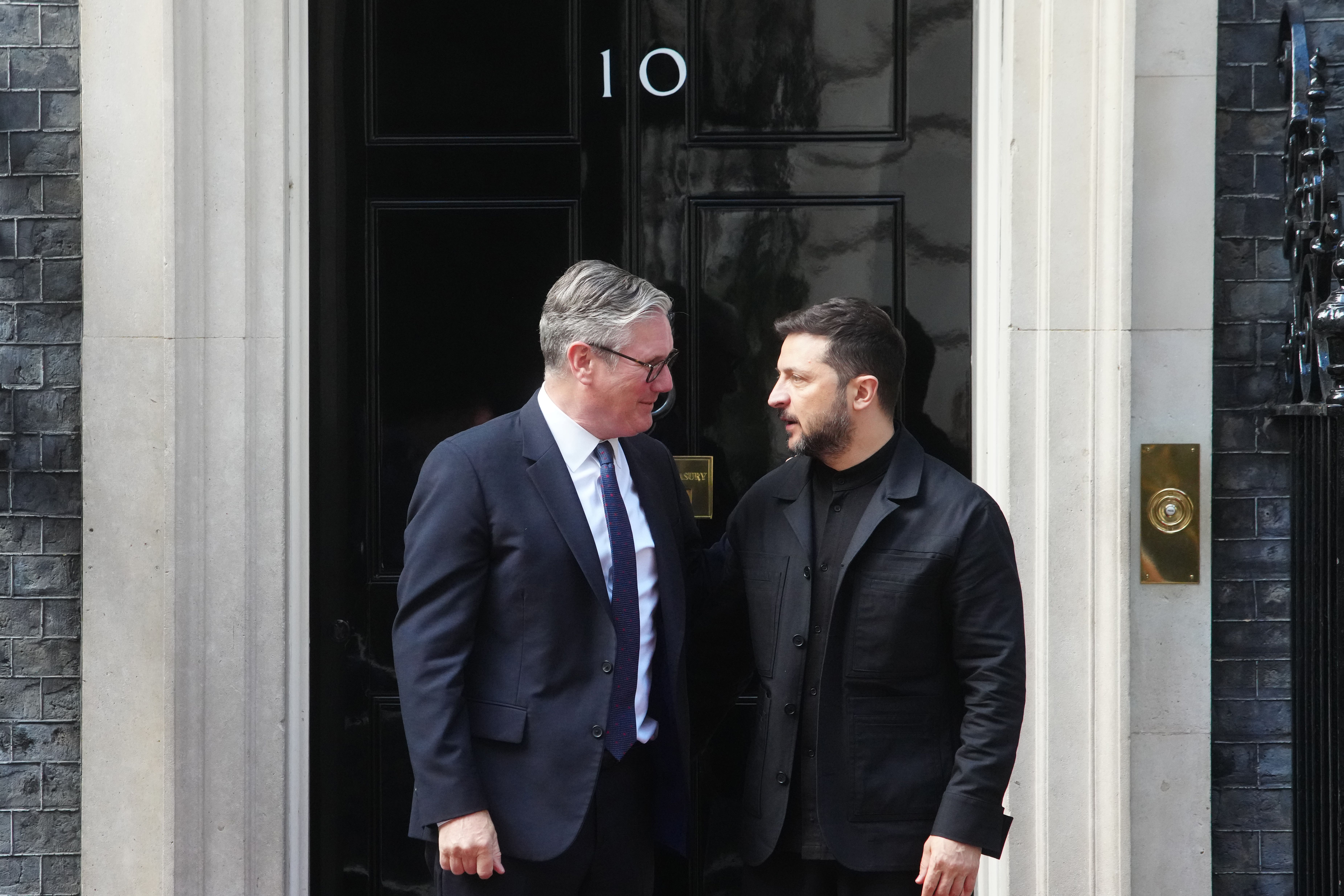 Starmer with Ukrainian President Volodymyr Zelensky at 10 Downing Street
