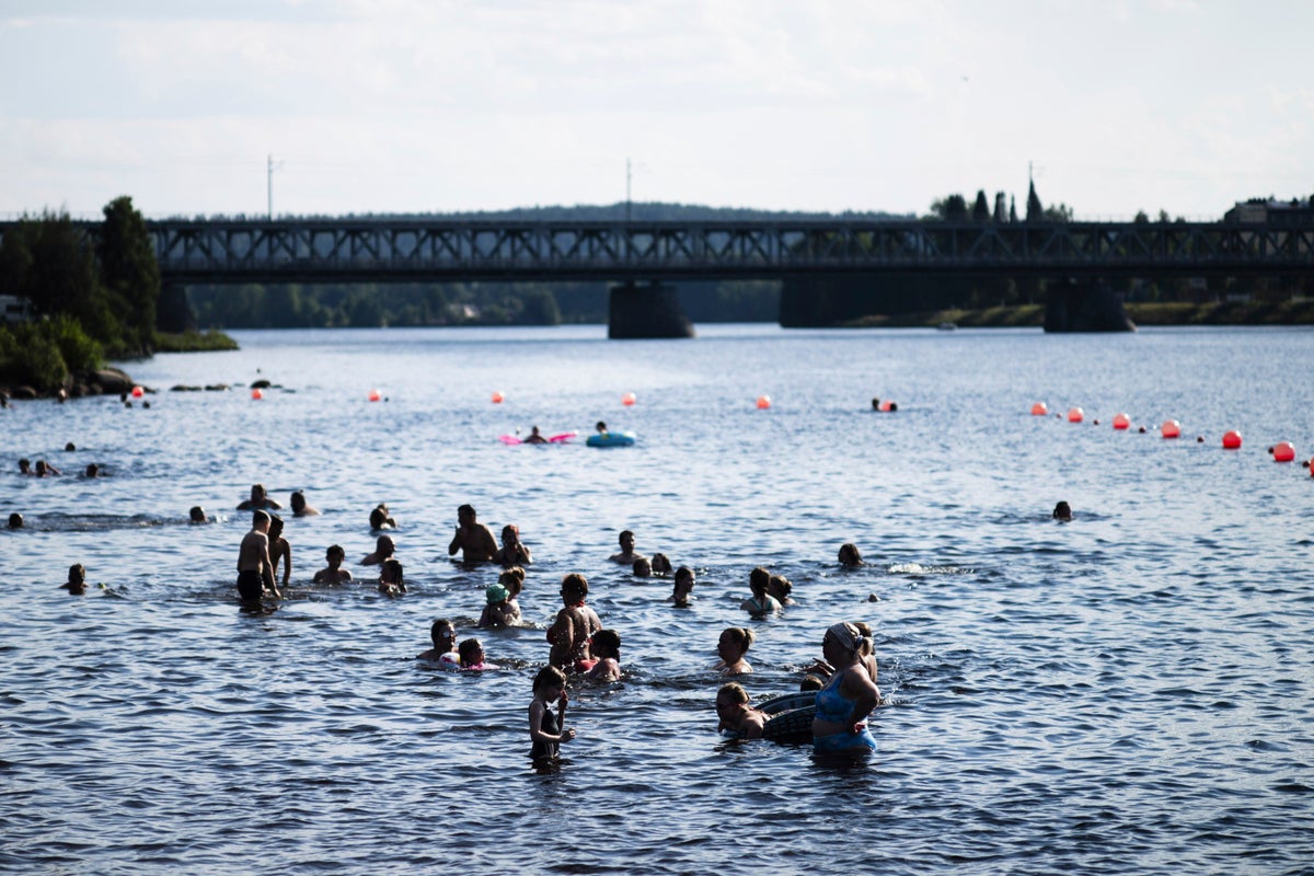 Home of Father Christmas sizzles in record heatwave