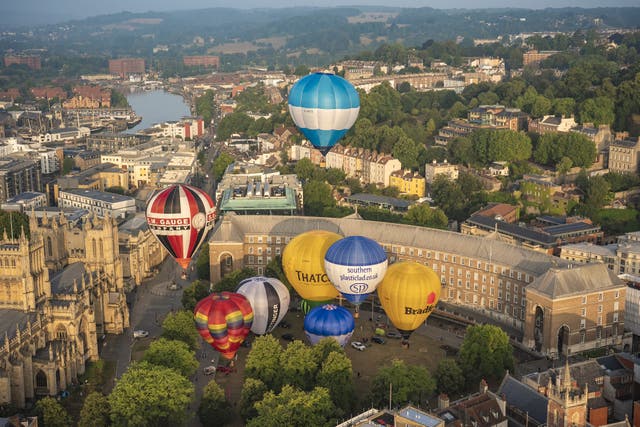 Hot air balloons took off from College Green in Bristol during a preview of the 47th Bristol International Balloon Fiesta (Ben Birchall/PA)