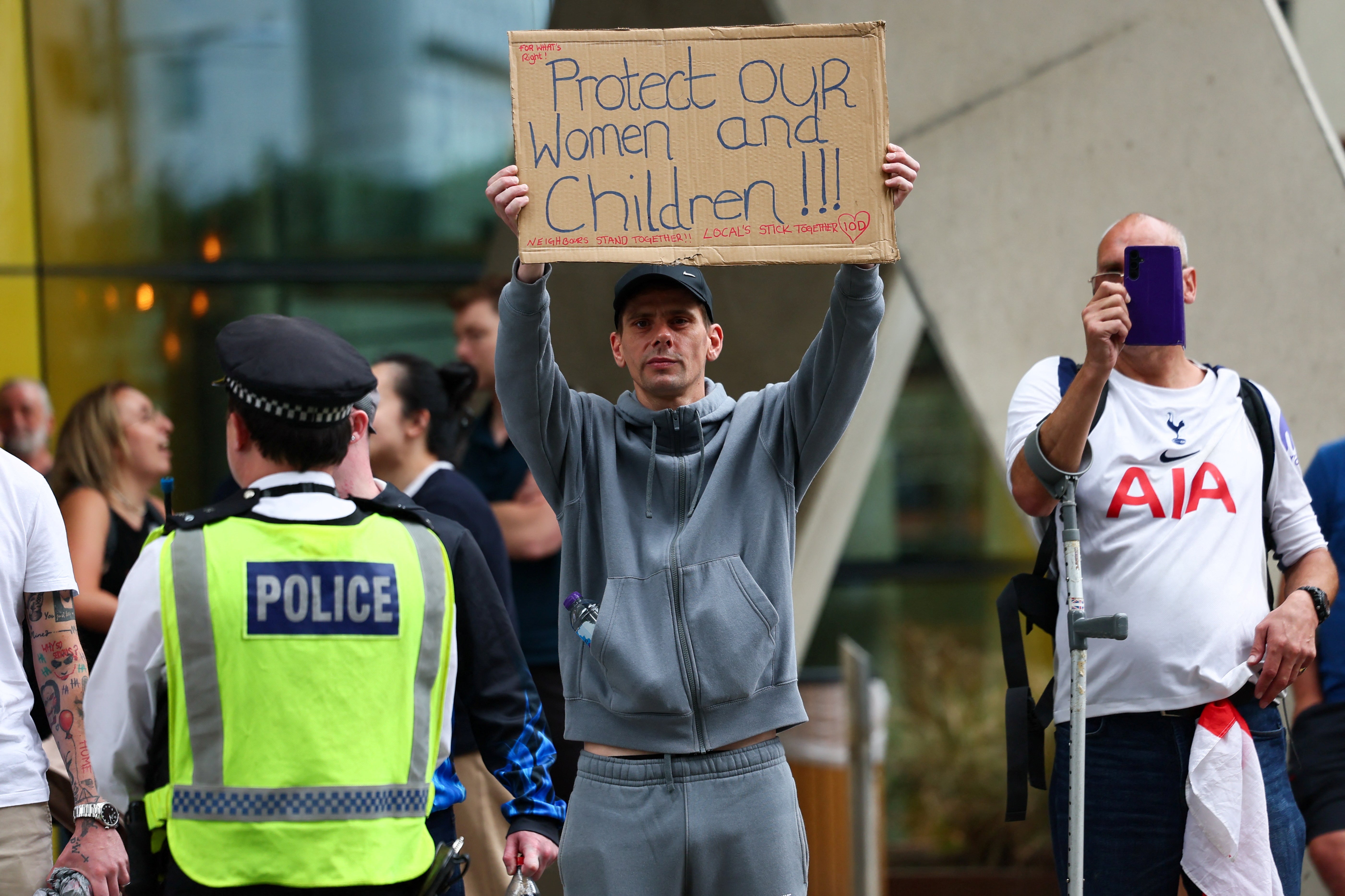 In recent weeks, so-called refuge have been protesting outside hotels.