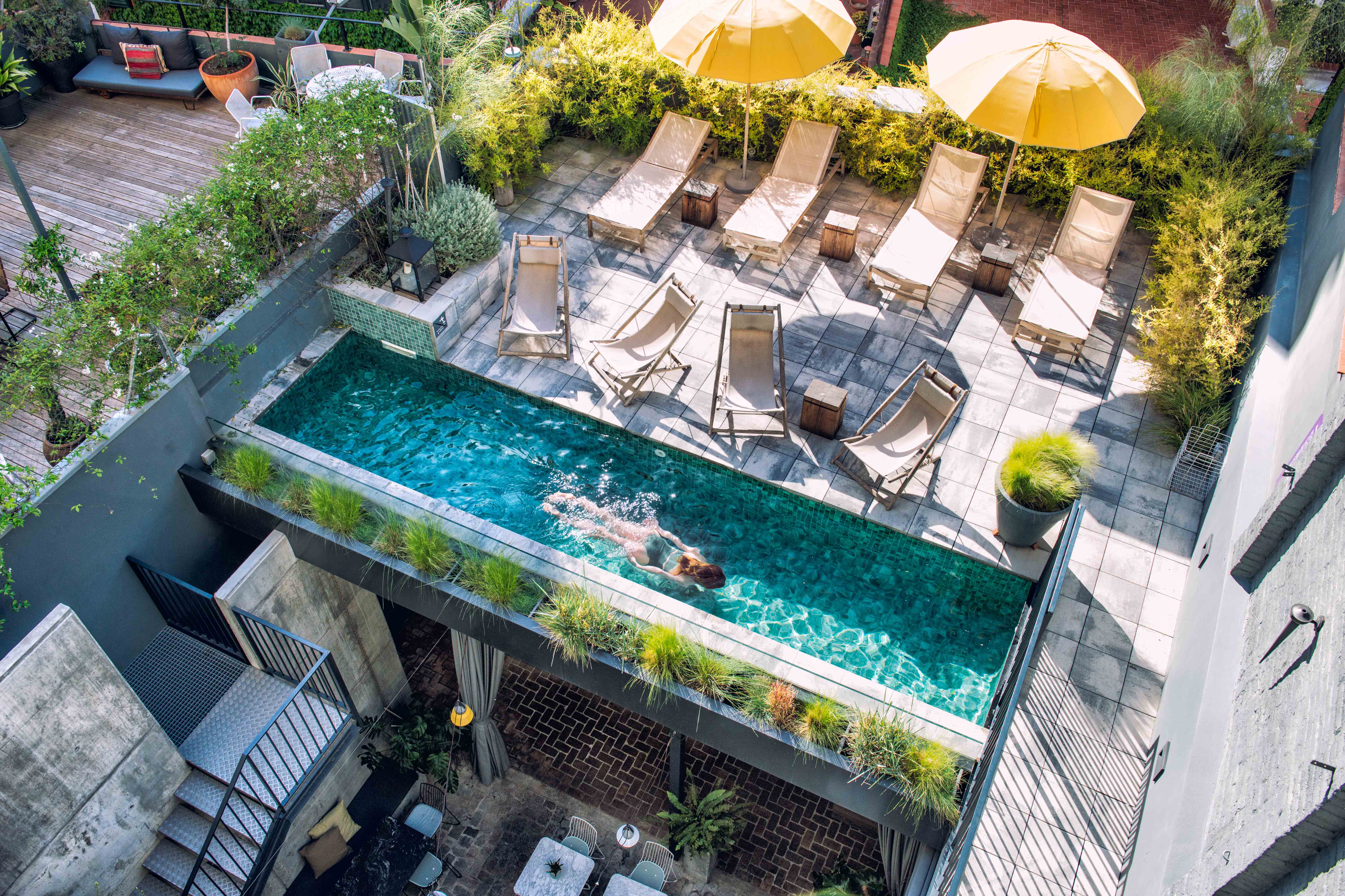 Bask in the sun on the roof deck at Hotel Brummell