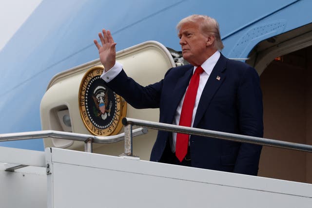 <p>US president Donald Trump has landed in Scotland </p>