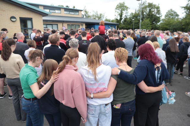 <p>People have attended a vigil for Vanessa Whyte, 45, and her children, James, 14, and Sara, 13 (Liam McBurney/PA)</p>