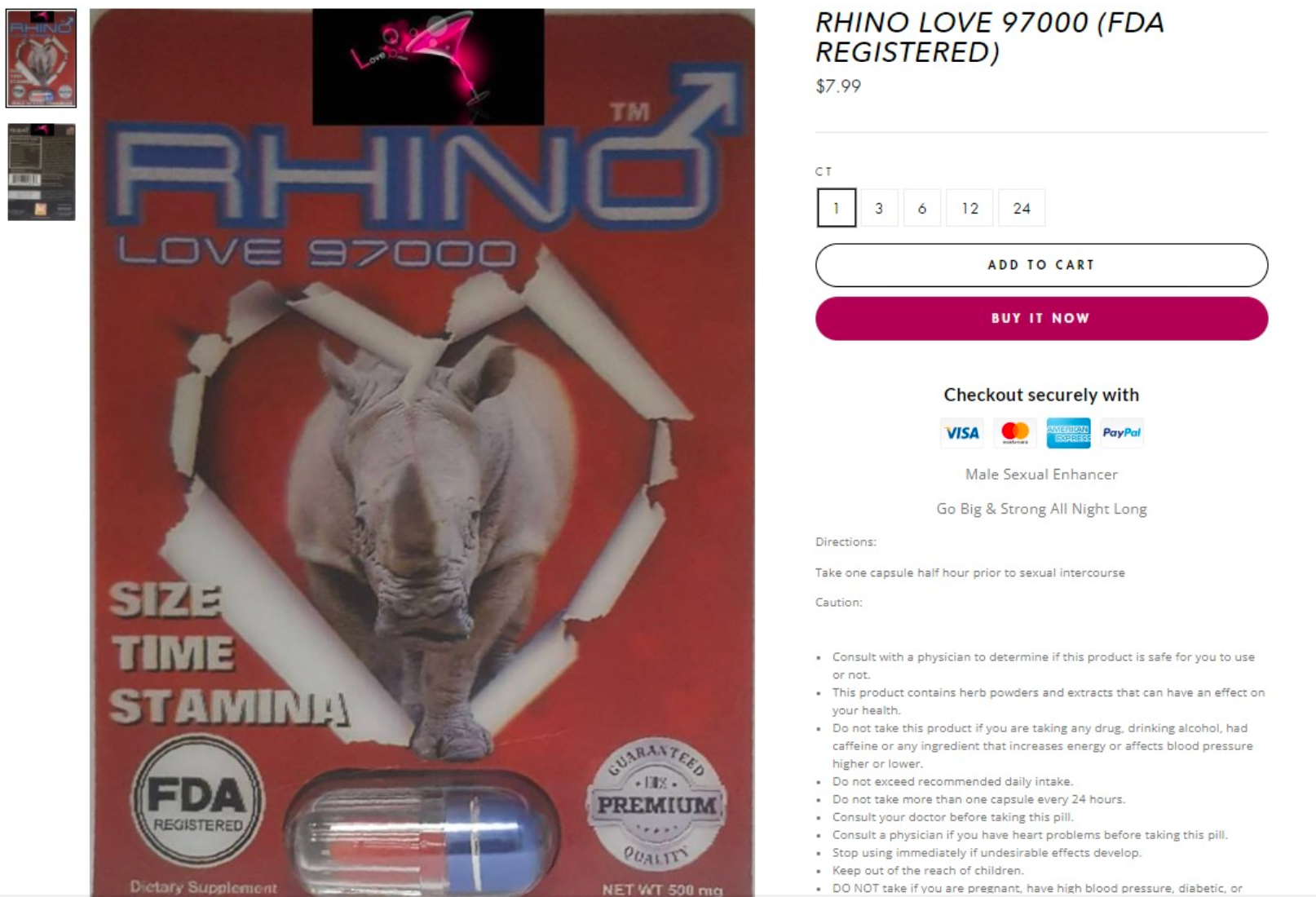The couple sold sexual enhancement products online via their company Love Potion, Inc., claiming them to be made from natural ingredients