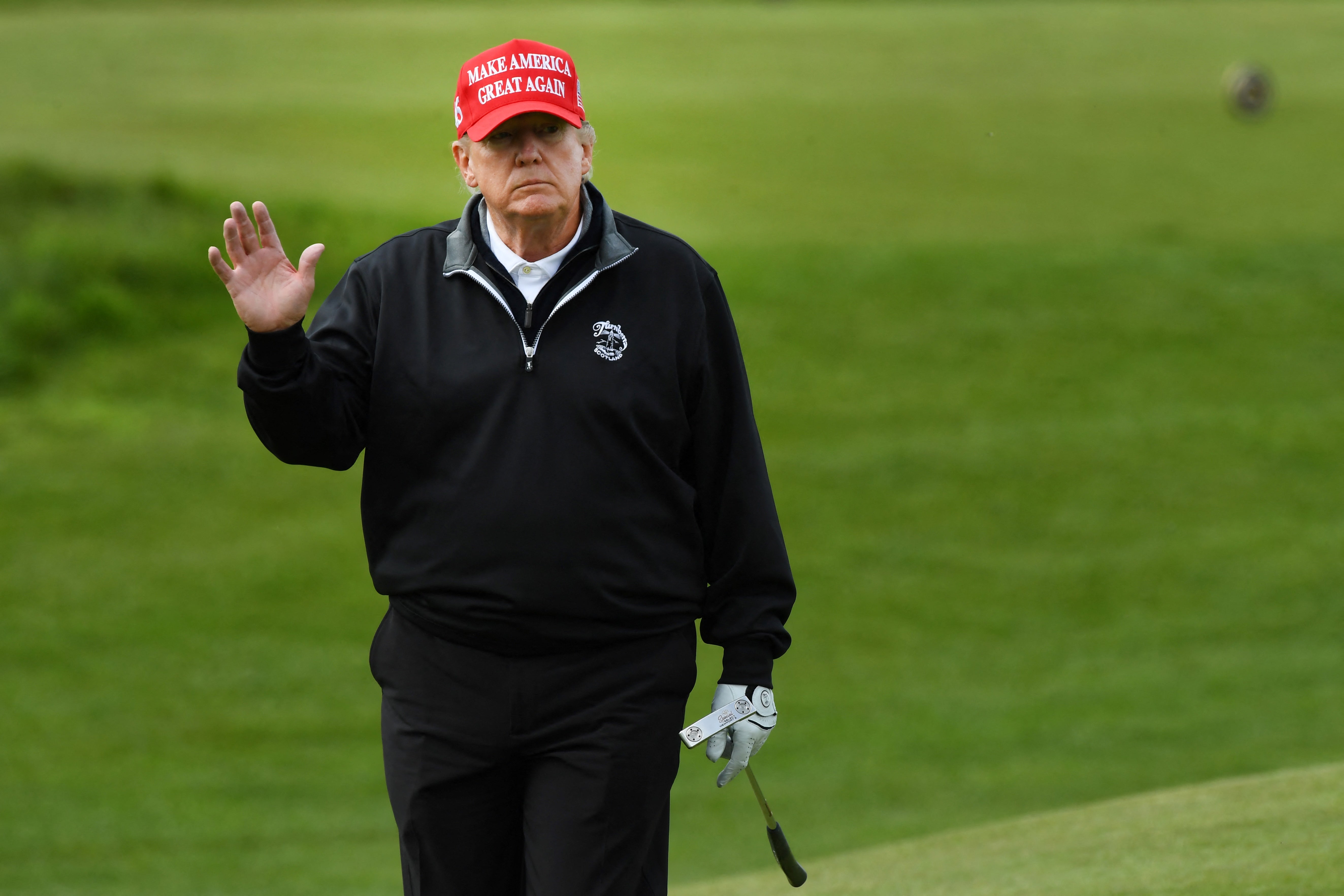 Trump at his Turnberry Golf Course in South Ayrshire in 2023