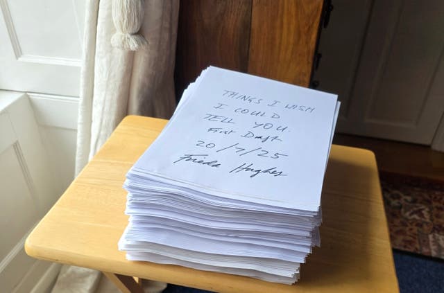 <p>The manuscript for Frieda Hughes' new book</p>