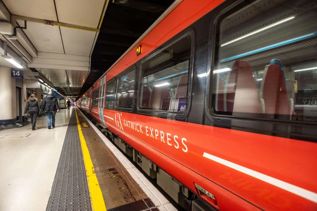 A Gatwick Express train at Victoria station, London (Alamy/PA)