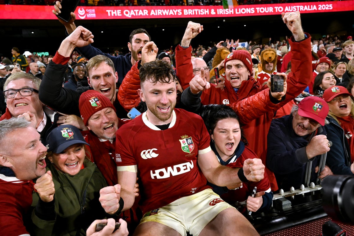 Hugo Keenan reacts after last-minute try seals record Lions comeback and series win