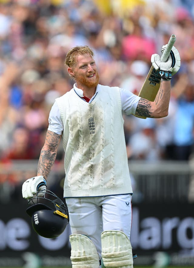<p>Ben Stokes of England walks off after being dismissed for 141 runs</p>