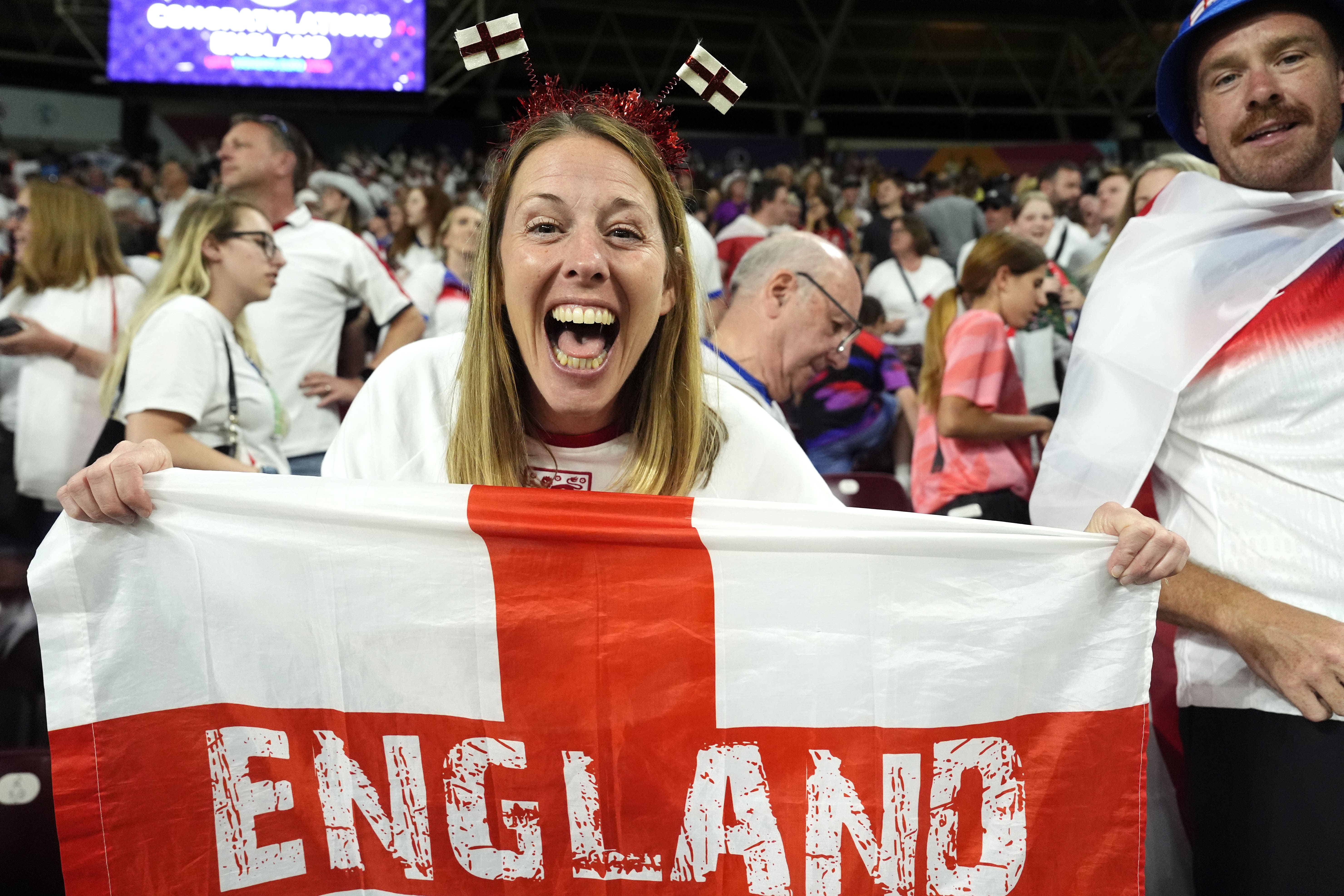 <p>England fans celebrate reaching the Euro 2025 </p>