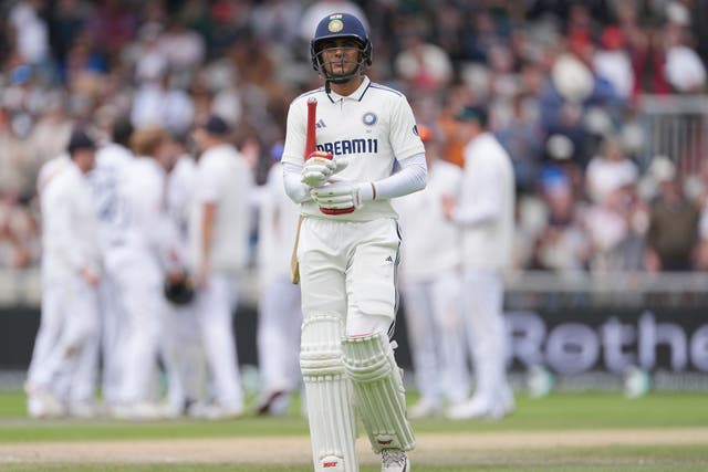 Shubman Gill departed on the brink of lunch (Martin Ricket/PA)