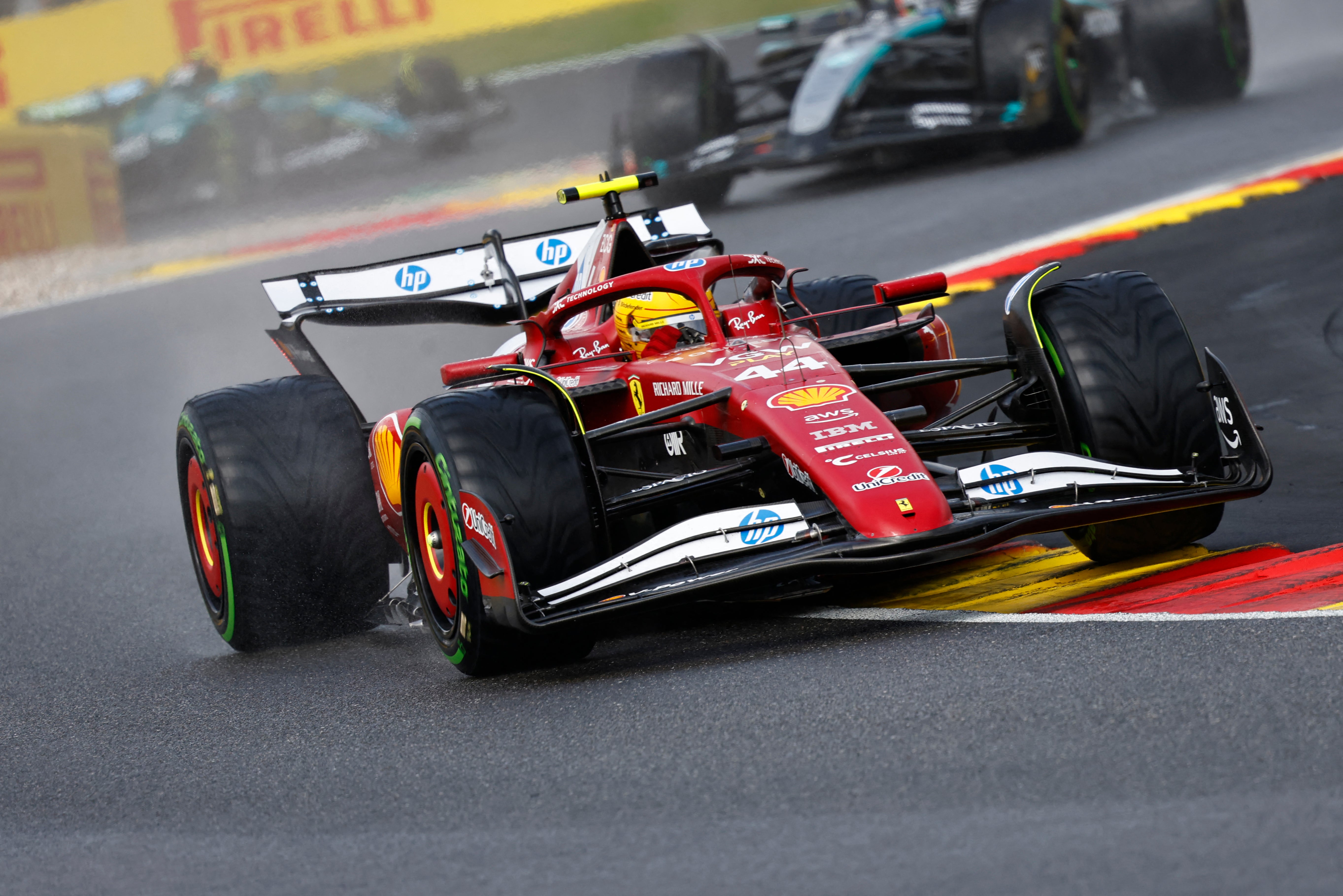 Lewis Hamilton finished seventh after starting in the pit-lane