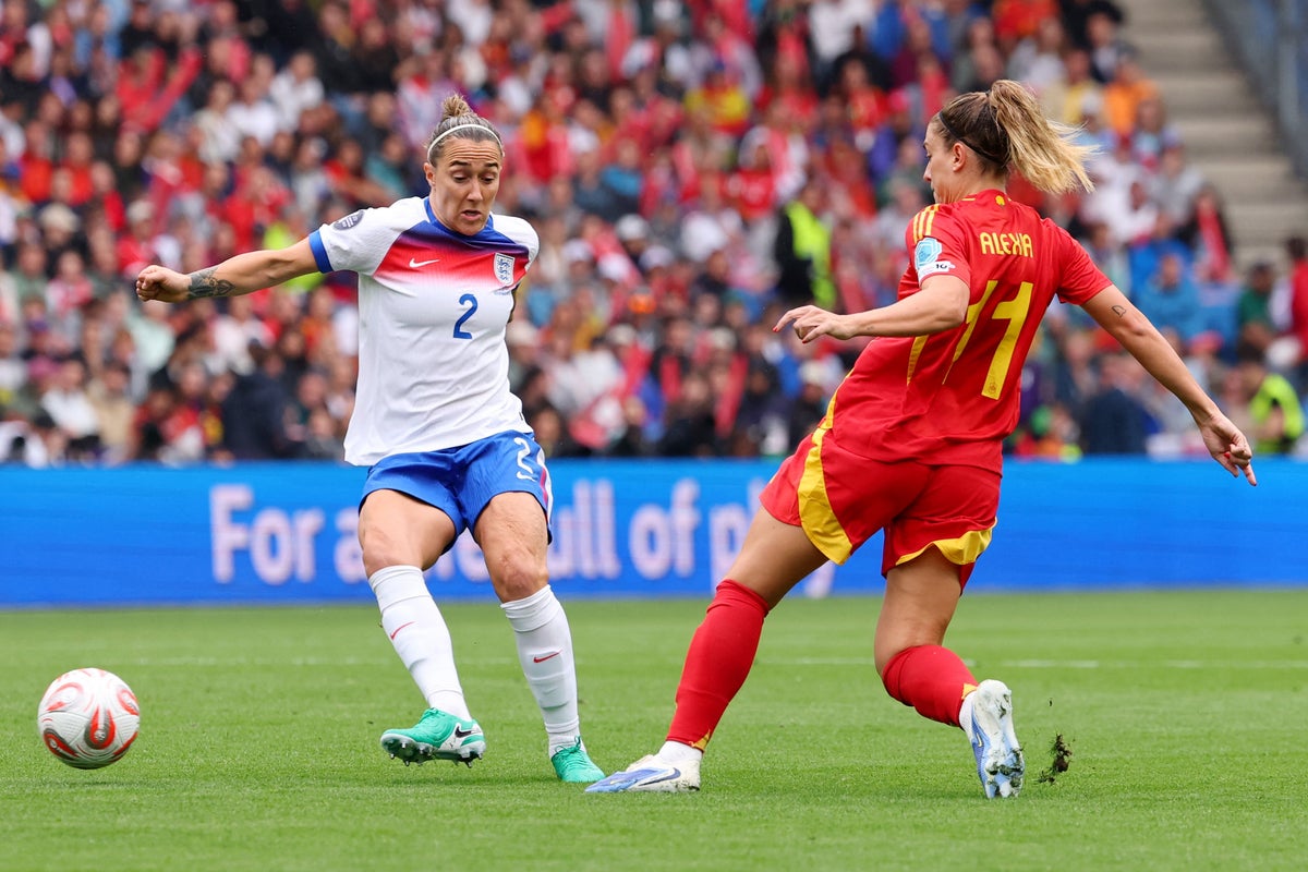 England v Spain live: Alessia Russo forces early save in Euro 2025 final with Lionesses on top