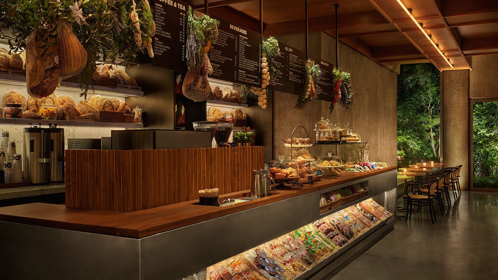 Louis, billed as a 'gourmet food bazaar and bakery', offers a limited breakfast menu