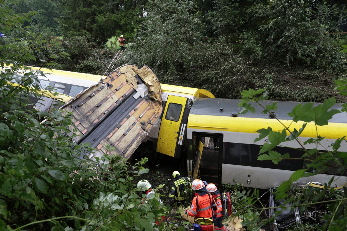 Several people injured after passenger train derails in southwestern Germany Several people injured after passenger train derails in southwestern Germany