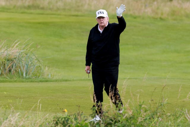 <p>In a late-night rant while touring his golf courses in Scotland, Trump threatened to prosecute his rival Kamala Harris as well as Beyonce and Oprah for what he baselessly claims are ‘probably illegal’ endorsements</p>