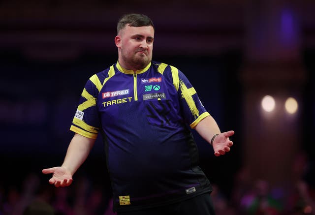 <p>Luke Littler hit a nine dart finish as he defeated Josh Rock in the World Matchplay semi-final</p>