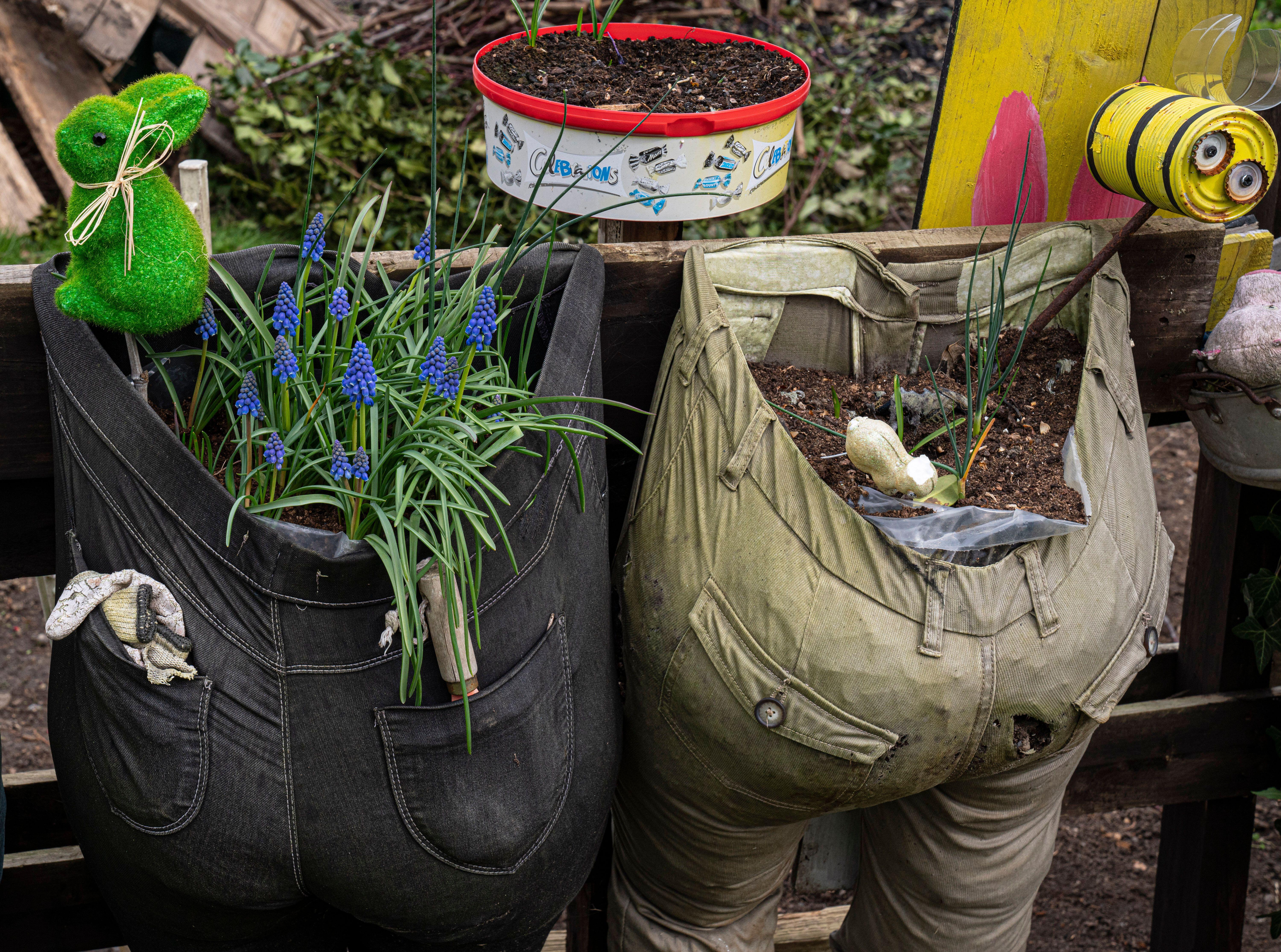Trousers can be recycled into growing bags