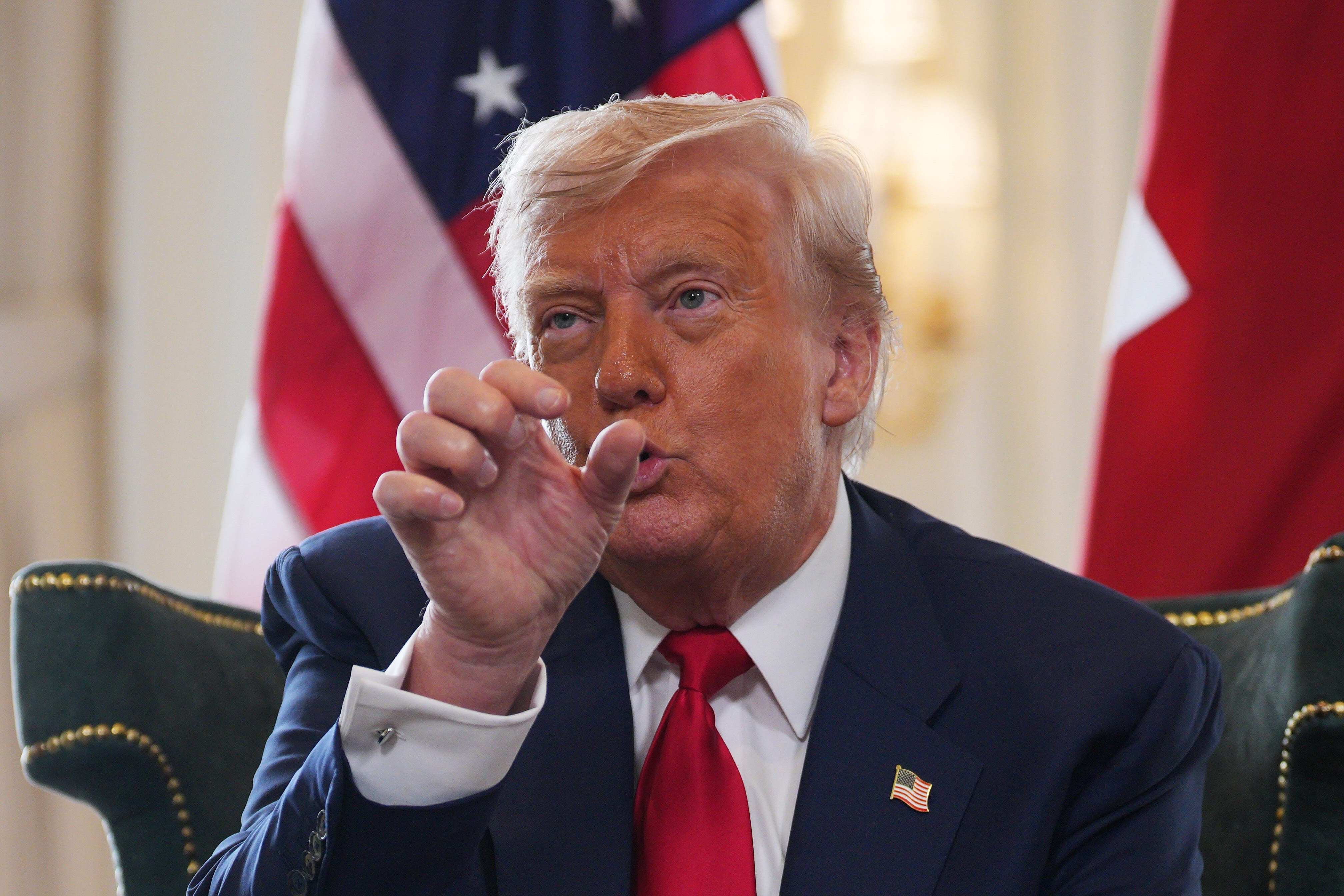 US President Donald Trump during a meeting with Prime Minister Sir Keir Starmer (Chris Furlong/PA)