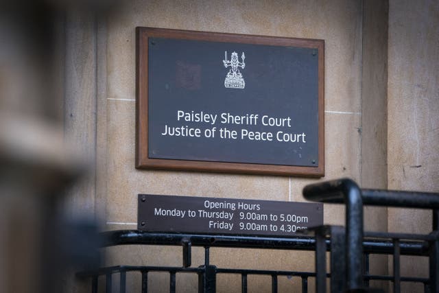 Abhay Nayak was remanded in custody after appearing at Paisley Sheriff Court (Jane Barlow/PA)