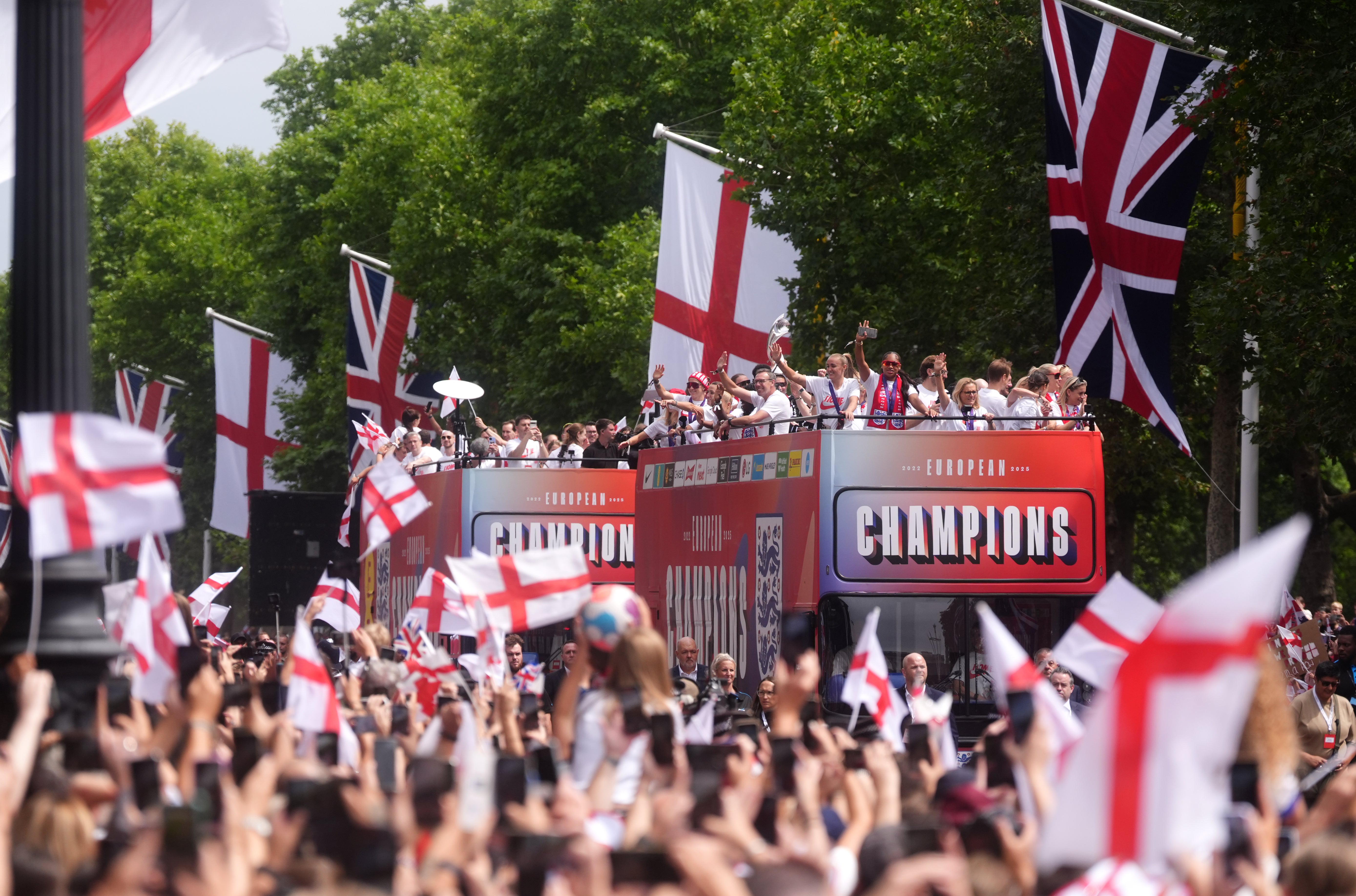 Thousands had travelled to London to celebrate the Lionesses