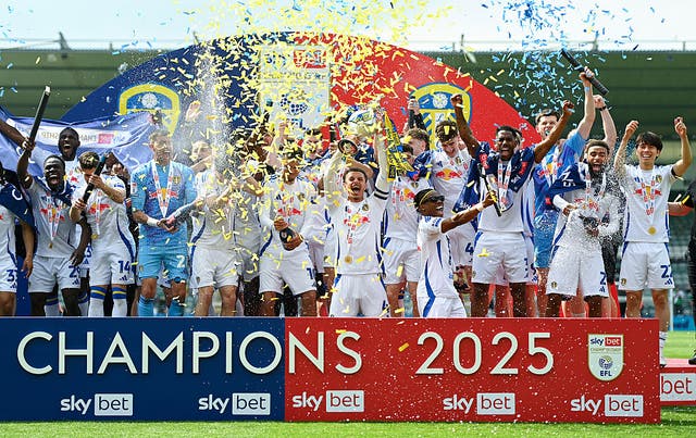 <p>Leeds United won the Championship title last season with a dramatic final-day victory </p>