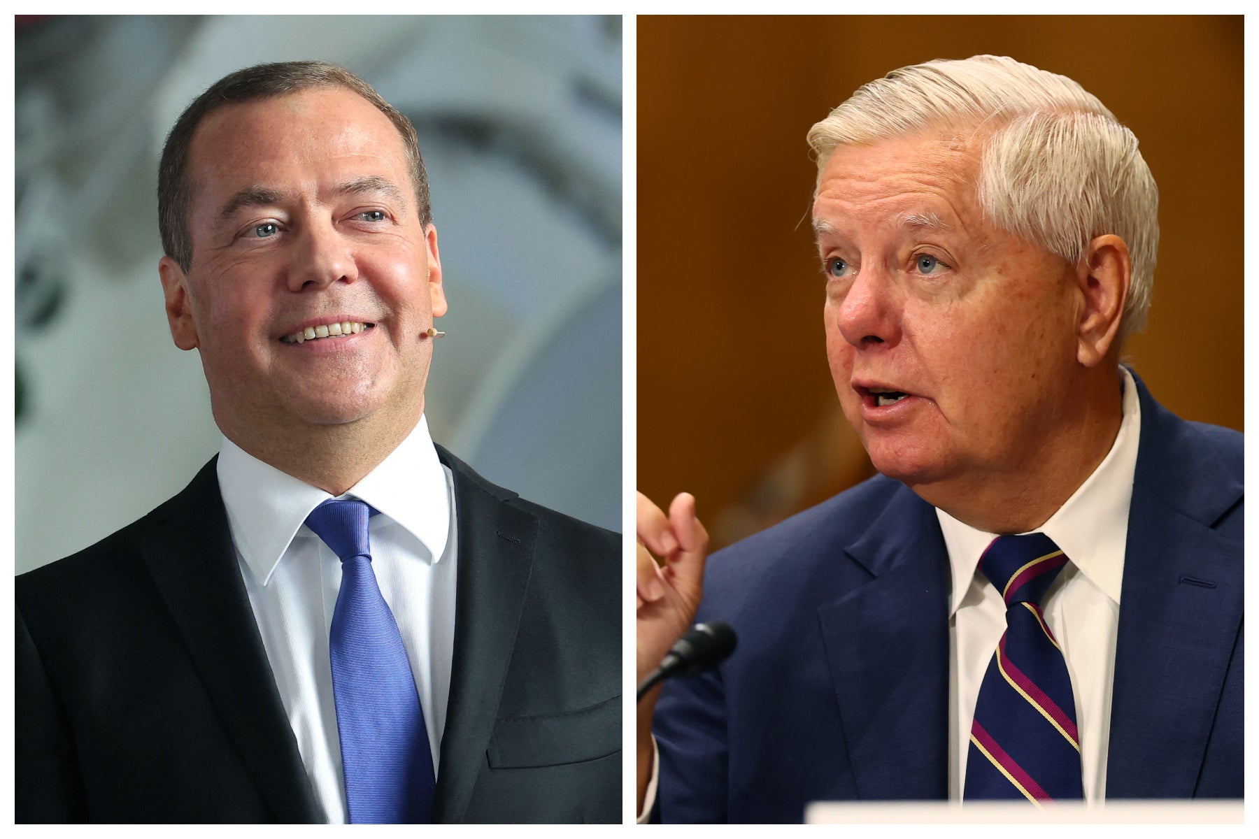 <p>Dmitry Medvedev, a high-ranking Russian official, brushed off Senator Lindsey Graham after he echoed Trump’s demands for Russia to go to the peace table</p>