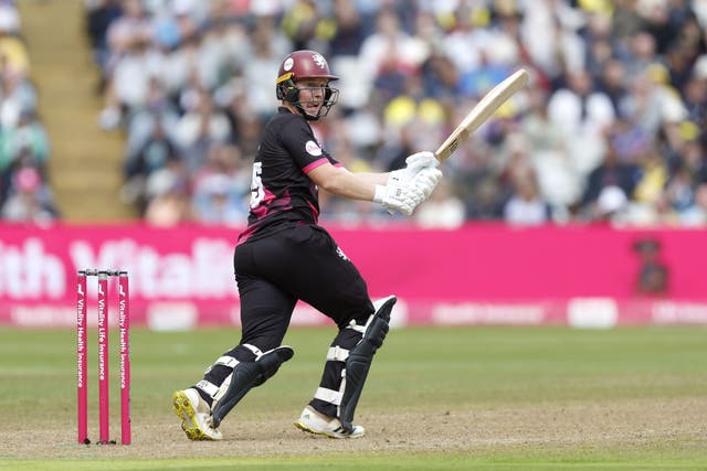 James Rew, pictured, shared in a record fourth-wicket partnership for Somerset with Tom Abell (Nigel French/PA)