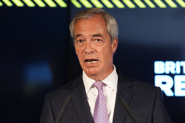 Reform UK party leader Nigel Farage described the remarks as ‘disgusting’ (Lucy North/PA)